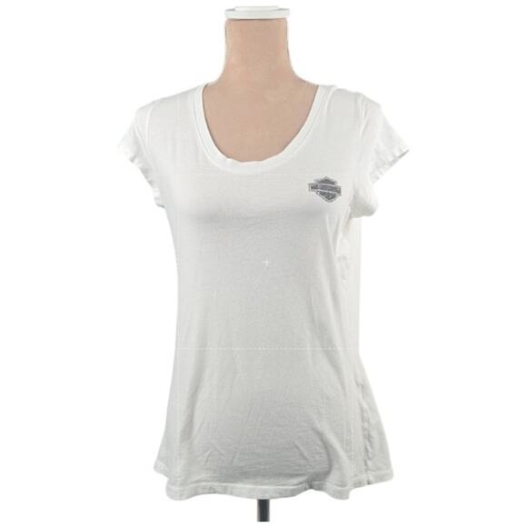 Harley Davidson Women's Tee Wounded Warrior White Size Large - Picture 1 of 9